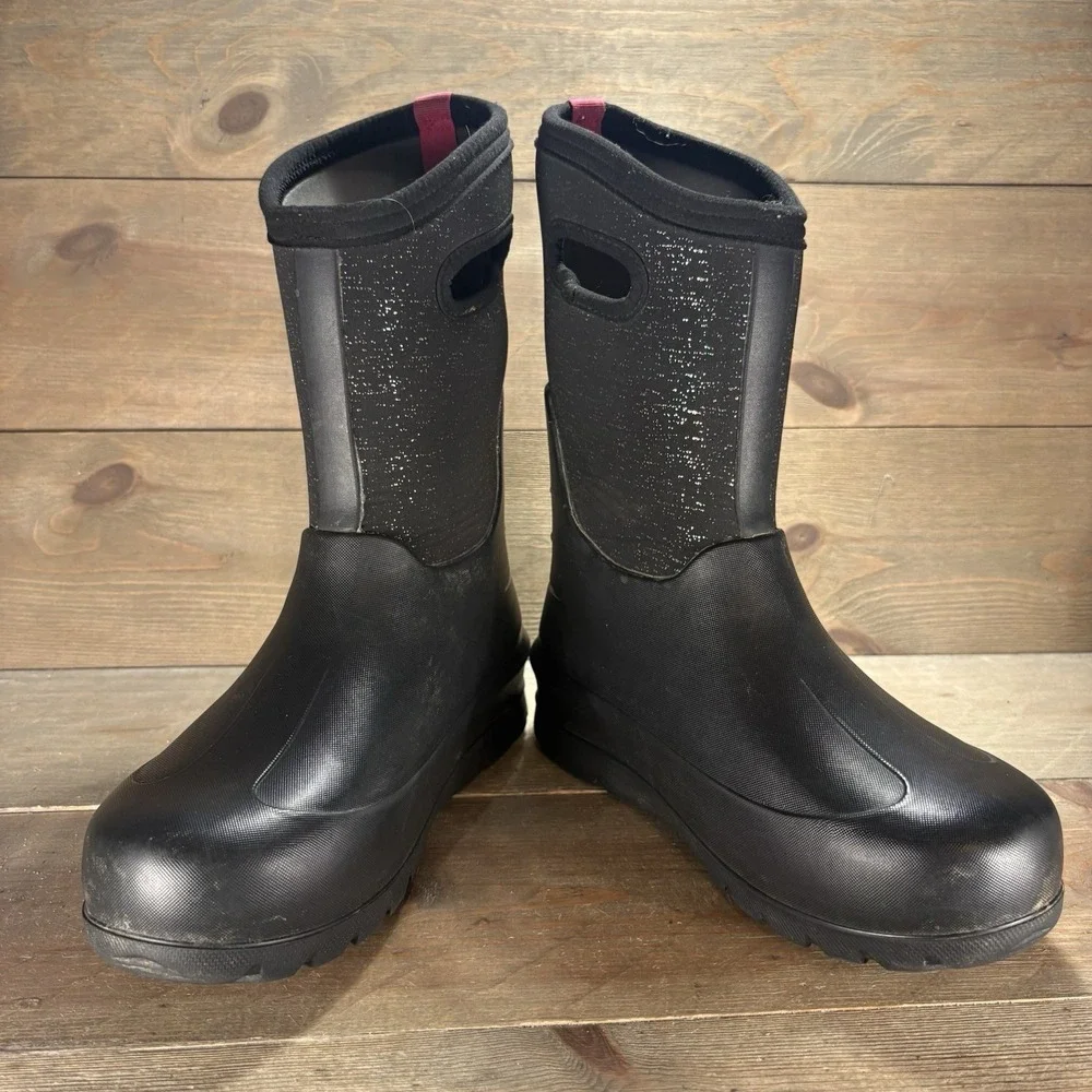 bogs neo classic kids youth size 5 shoes black waterproof rain snow boots